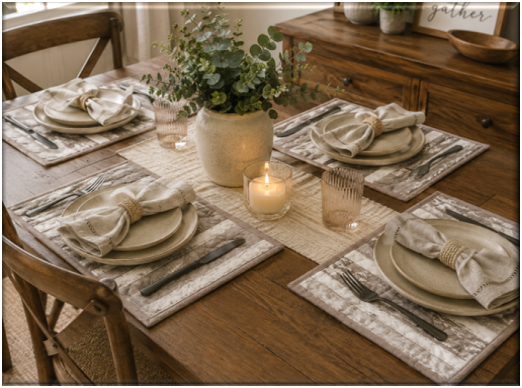 Handcrafted Quilted Dining Table Mats